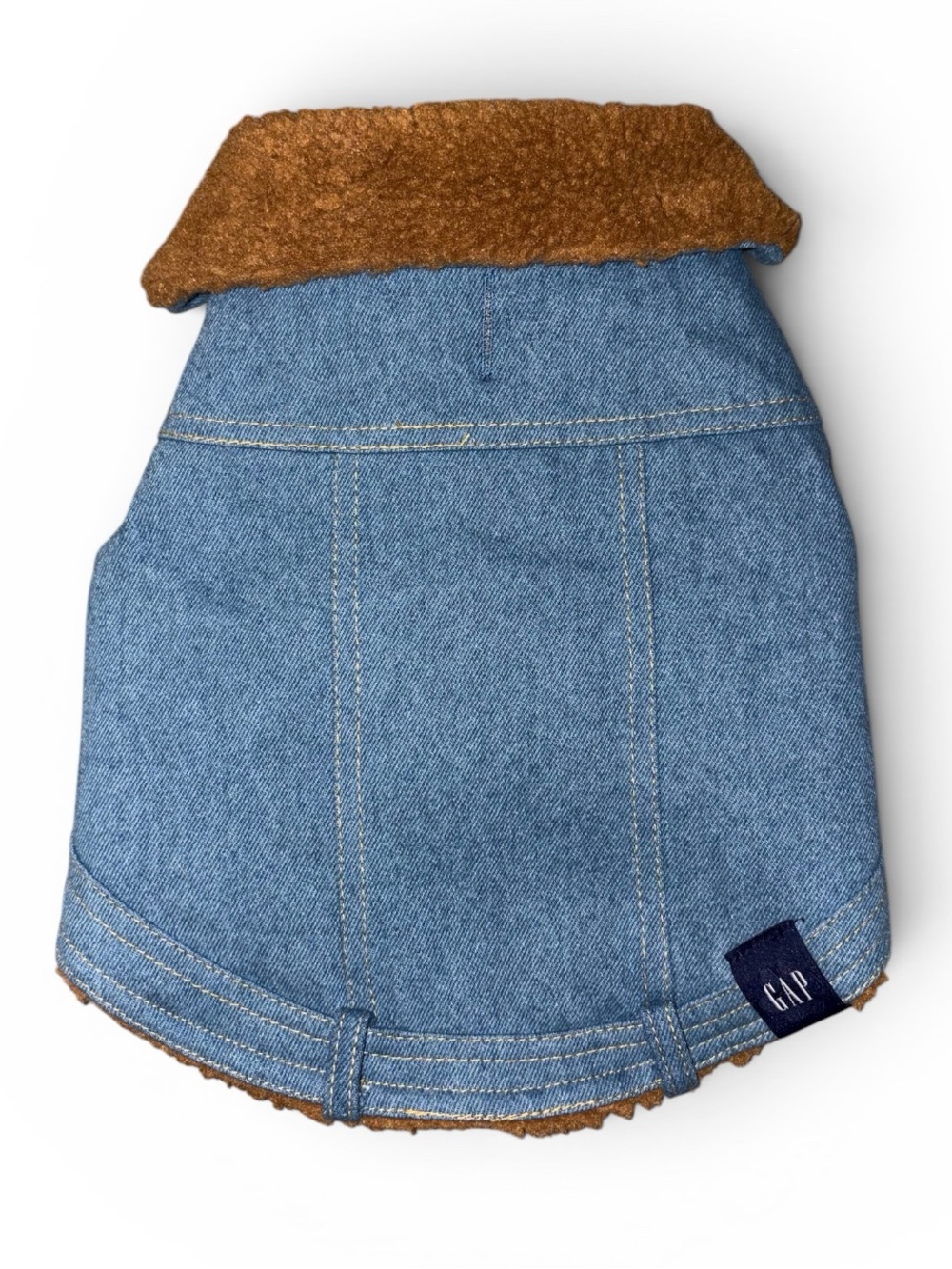 GAP Denim Pet Coat with Brown Sherpa Lined